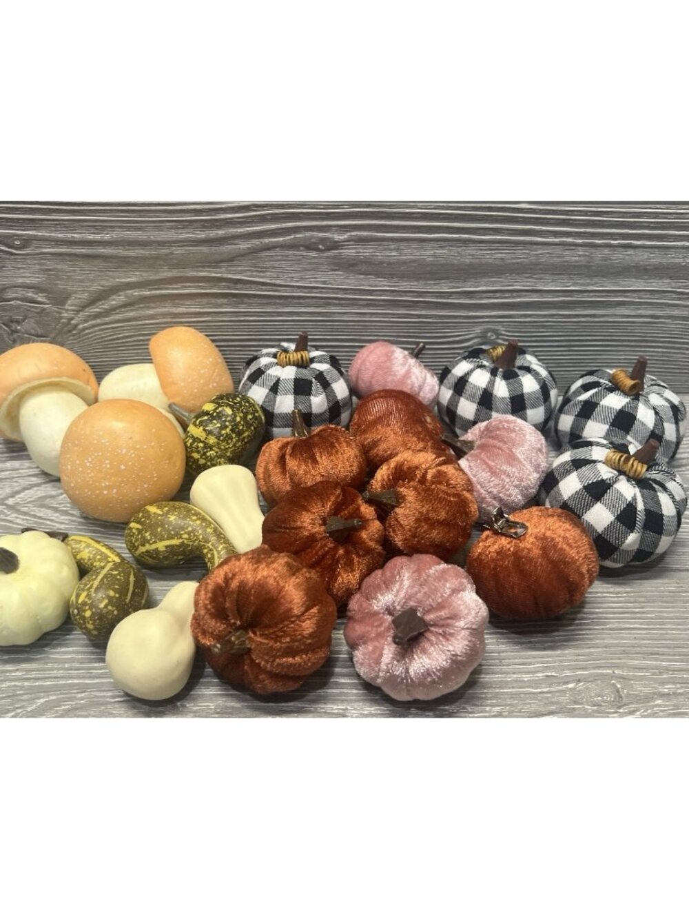 Fall Autumn Bowl Filler MushroomPumpkin Gourds Small Ornaments Farmhouse 22 Pc